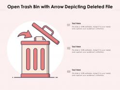 Open Trash Bin With Arrow Depicting Deleted File