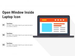 Open window inside laptop icon