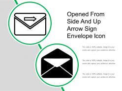 Opened from side and up arrow sign envelope icon
