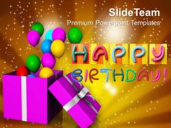 Opened gift box with balloons birthday powerpoint templates ppt themes and graphics 0113