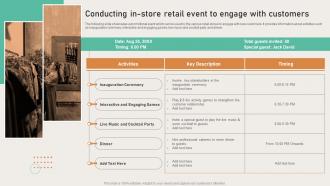 Opening Departmental Store To Increase Conducting In Store Retail Event To Engage With Customers
