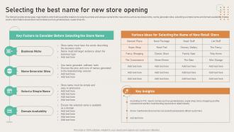 Opening Departmental Store To Increase Selecting The Best Name For New Store Opening