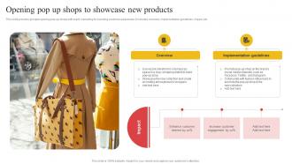 Opening Pop Up Shops To Showcase New Building Comprehensive Apparel Business Strategy SS V