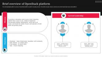 Openstack Saas Cloud Platform Brief Overview Of Openstack Platform CL SS