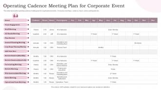 Operating Cadence Meeting Plan For Corporate Event