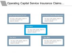 Operating capital service insurance claims management increase revenue cpb