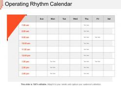 Operating rhythm calendar