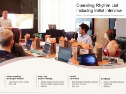 Operating rhythm list including initial interview