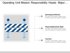 Operating unit mission responsibility heads major social responsibility