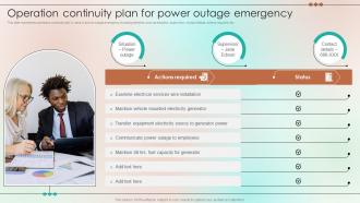 Operation Continuity Plan For Power Outage Emergency