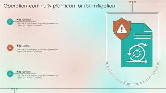 Operation Continuity Plan Icon For Risk Mitigation