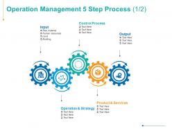 Operation management 5 step process control process strategy ppt powerpoint presentation summary samples