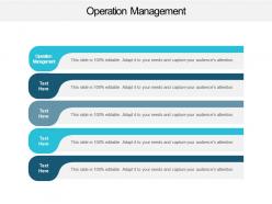 Operation management ppt powerpoint presentation gallery slideshow cpb