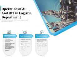 Operation Of AI And IoT In Logistic Department