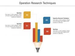 Operation research techniques ppt powerpoint presentation summary structure cpb