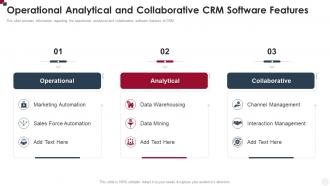 Operational Analytical And Collaborative CRM Software Features How To Improve Customer Service Toolkit