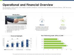 Operational And Financial Overview Pitch Deck Raise Funding Post IPO Market Ppt Ideas Maker