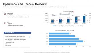 Operational and financial overview raise funding from financial market