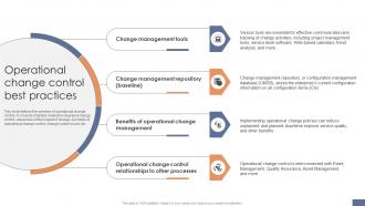 Operational Change Control Best Practices Operational Transformation Initiatives CM SS V