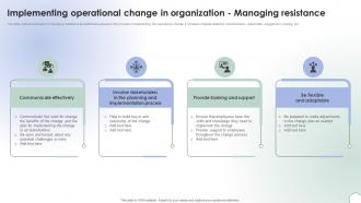Operational Change Management Implementing Operational Change CM SS V