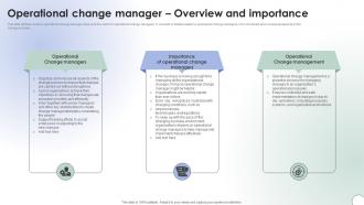 Operational Change Management Operational Change Manager Overview CM SS V