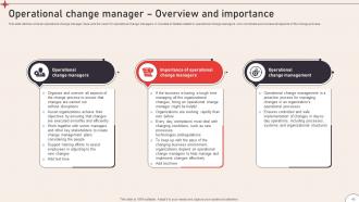 Operational Change Management To Enhance Organizational Excellence CM CD V Downloadable Researched