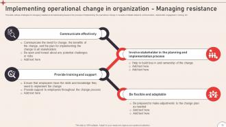 Operational Change Management To Enhance Organizational Excellence CM CD V Impactful Designed