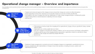 Operational Change Manager Overview And Implementing Operational Change CM SS