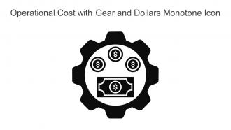 Operational Cost With Gear And Dollars Monotone Icon In Powerpoint Pptx Png And Editable Eps Format