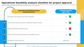 Operational Feasibility Analysis Checklist Project Feasibility Assessment To Improve