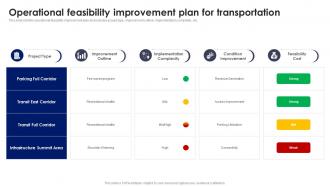 Operational Feasibility Improvement Plan For Transportation