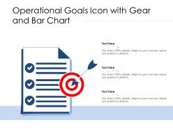 Operational goals icon with gear and bar chart