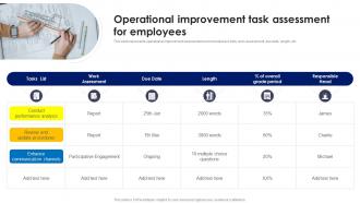 Operational Improvement Task Assessment For Employees