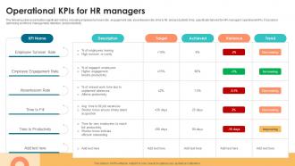 Operational KPIs For HR Managers