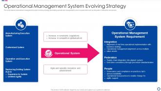 Operational Management System Evolving Strategy
