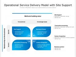 Operational service delivery model with site support