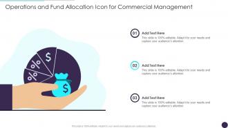 Operations And Fund Allocation Icon For Commercial Management