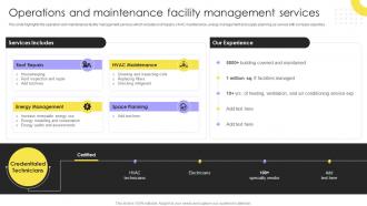 Operations And Maintenance Facility Management Integrated Facility Management Services And Solutions