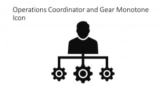 Operations Coordinator And Gear Monotone Icon In Powerpoint Pptx Png And Editable Eps Format