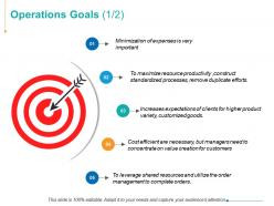 Operations goals arrows management ppt powerpoint presentation summary graphics