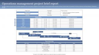 Operations Management Project Brief Report