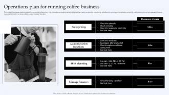 Operations Plan For Running Coffee Business