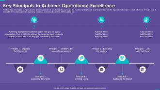 Operations Playbook Principals To Achieve Operational Excellence