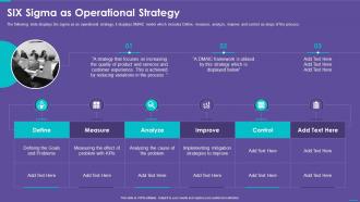 Operations Playbook Six Sigma As Operational Strategy