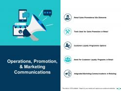 Operations promotion and marketing communications ppt slides background images