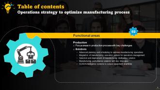 Operations Strategy To Optimize Manufacturing Process Powerpoint Presentation Slides Strategy CD Professional Slides