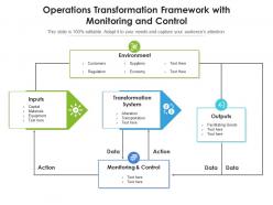 Operations transformation framework with monitoring and control
