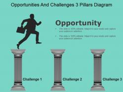 Opportunities and challenges 3 pillars diagram sample of ppt