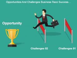 Opportunities and challenges business race success trophy good ppt example