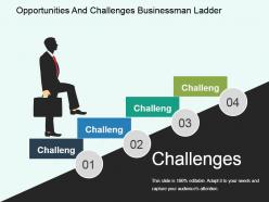 Opportunities and challenges businessman ladder powerpoint guide